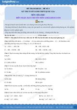 Đề tham khảo thi Hóa THPT (Đề số 3) - có lời giải chi tiết